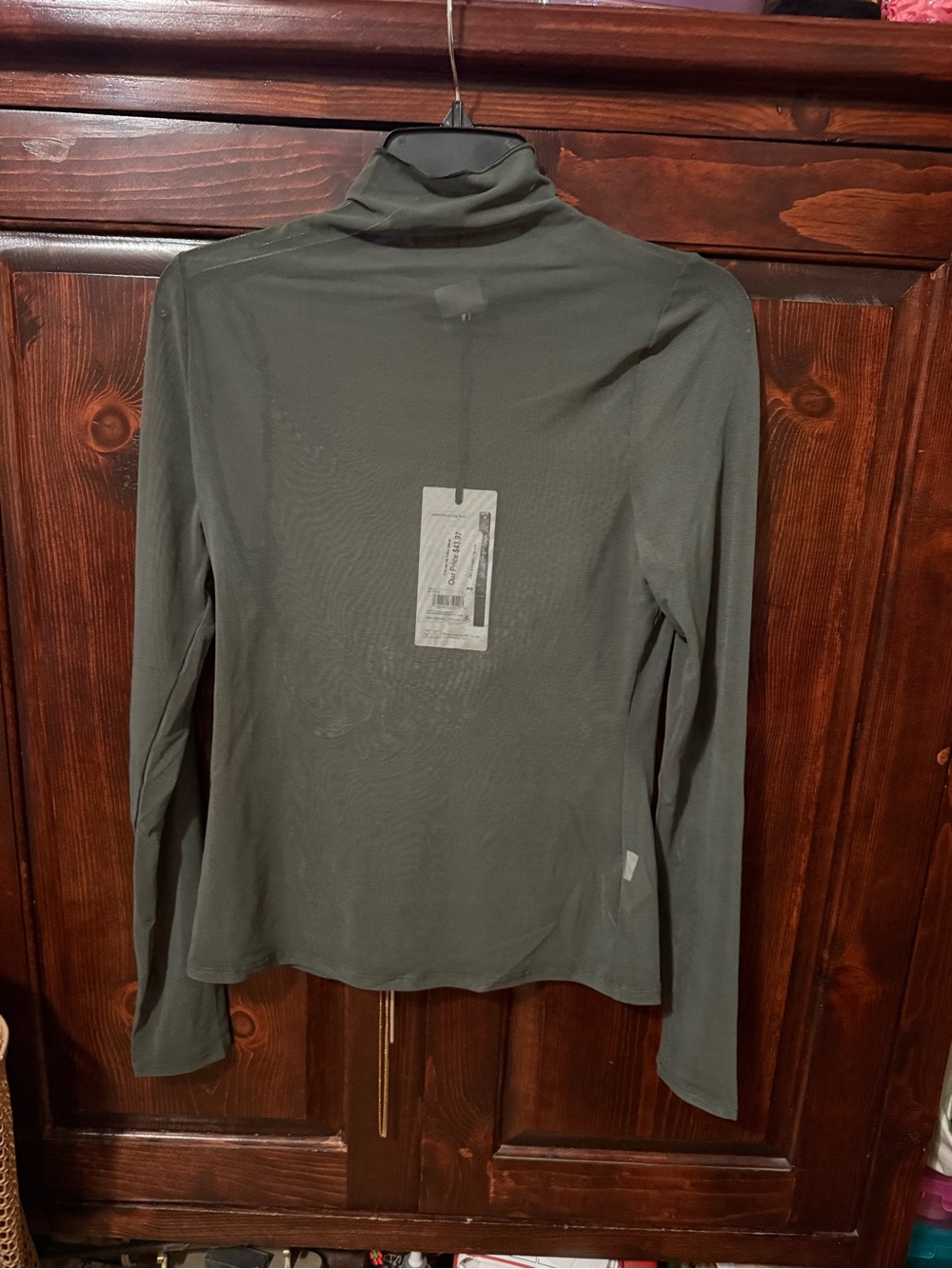 Long Sleeve Turtleneck Top - Olive Green